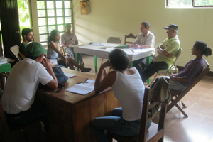 Decisions about crop management are made collectively at the ATC agroecological training center. Photo: Edgard Rugama