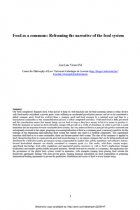 Food as a commons: reframing the narrative of the food system
