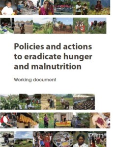 Policies and actions to eradicate hunger and malnutrition